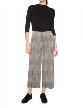 NEW UP! women's wide leg pants in beige/plaid